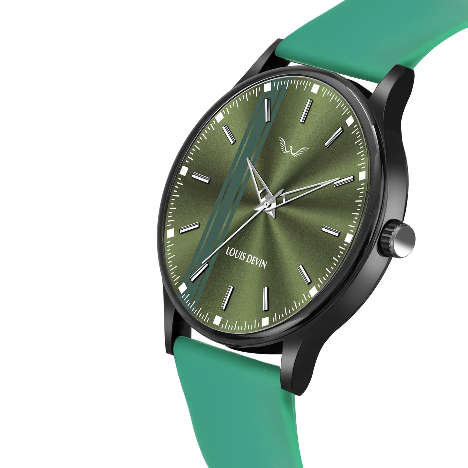 LOUIS DEVIN Silicone Strap Analog Wrist Watch for Men (Black/Blue/Red) | LD-BK054 - Image 5