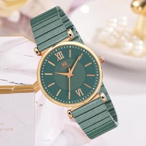 IIK COLLECTION Watches for Women Round Dial |Analogue Quartz Movemnet Ladies Watch|Long Battery Life|Metal Bracelet Chain Strap|Double Lock Clasp Safety Watches for Girls